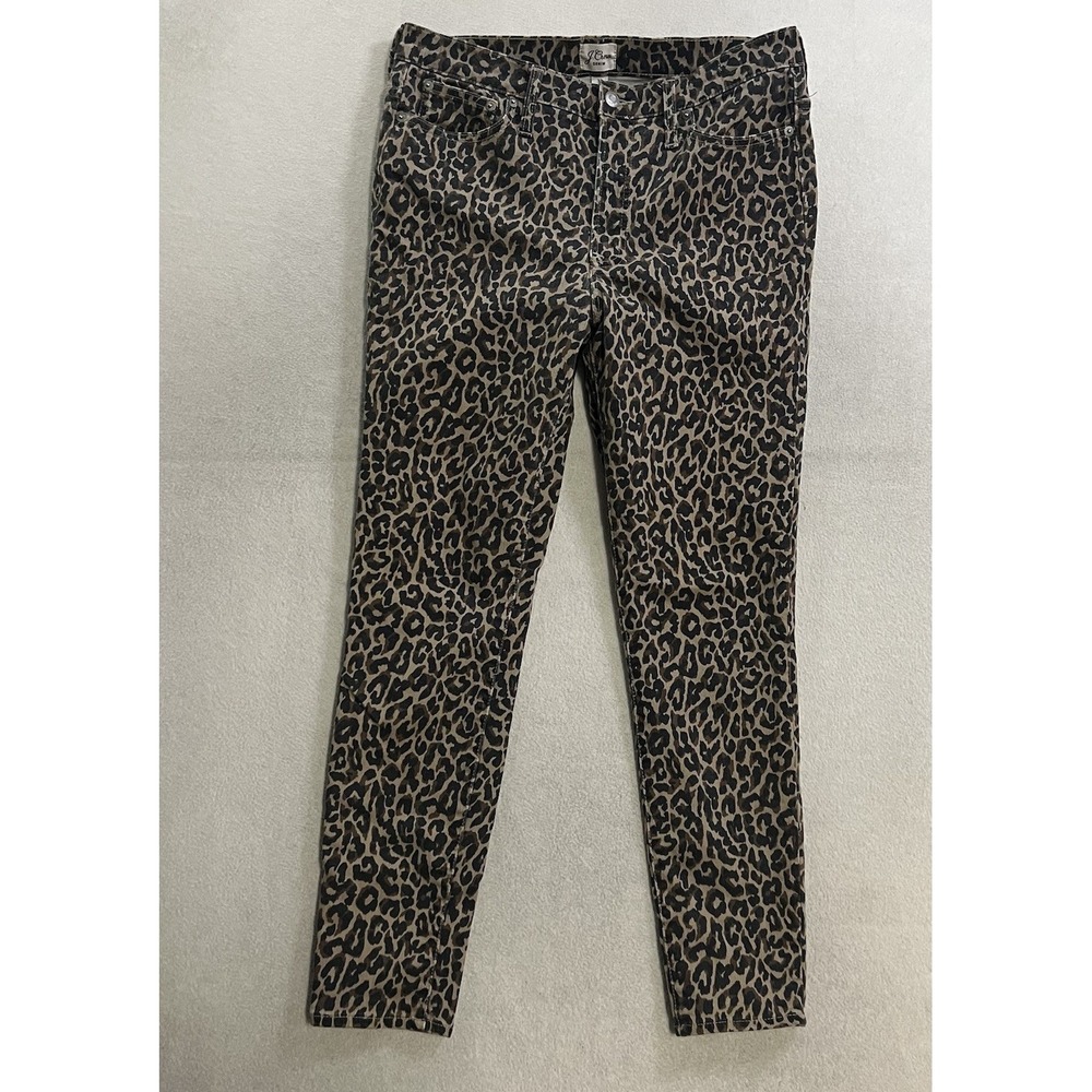 J.Crew High-Rise Toothpick Skinny Ankle Jeans Women's Size 30x27 Leopard Print